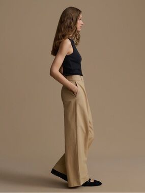 Jenni Kayne Wide-Leg Trousers in Khaki & Black